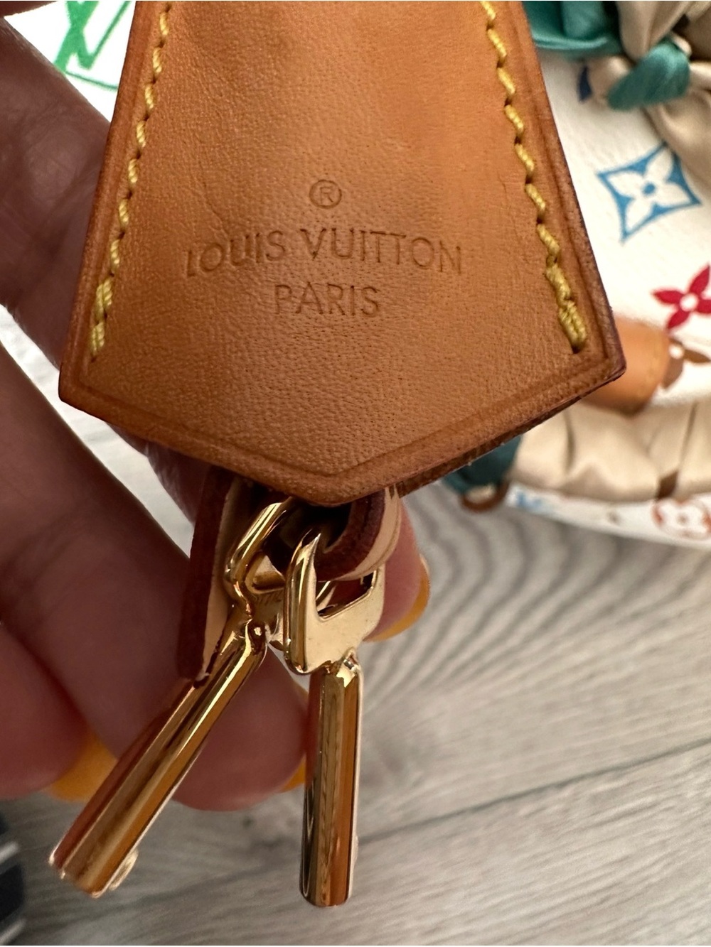 Louis Vuitton White Multicolor Murakami Monogram  with Tan Trim, Authentic LV. - Picture 8 of 12